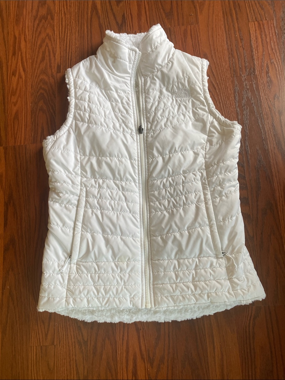 The North Face White Quilted reversible Vest